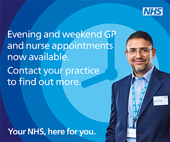 NHS promo image for evening and weekend appointmetns